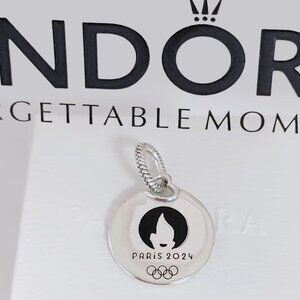Pandora Paralympic Games Paris 2024 Round Charm Dangle Pendant S925 Silver